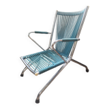 Chair armchair foldable child vintage 60's "scoubidou" blue