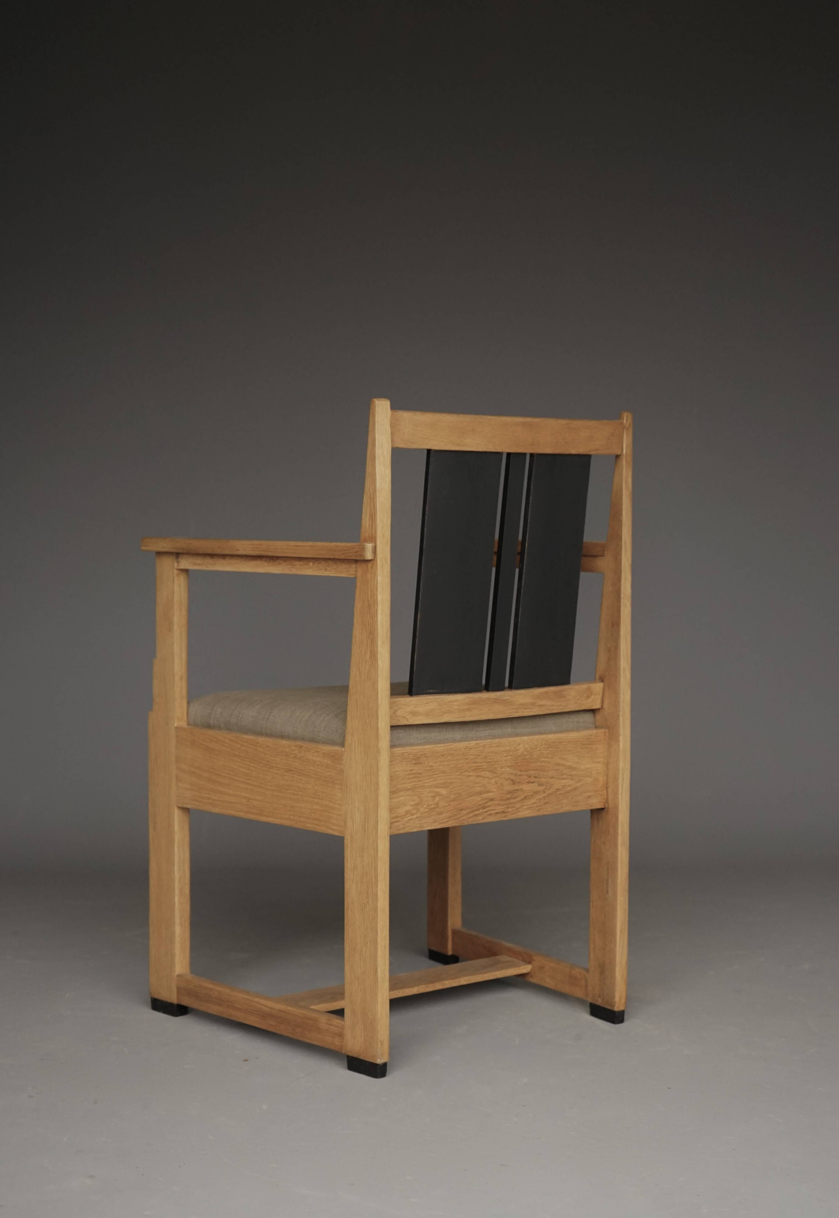 Art Deco Oak Armchairs by Henk Wouda, 1920s, Set of 2