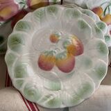 Set of 5 Sarreguemines dessert plates in vintage barbotine