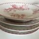 Set of 4 plates raised Sarreguemines land railway 19th décor Vega