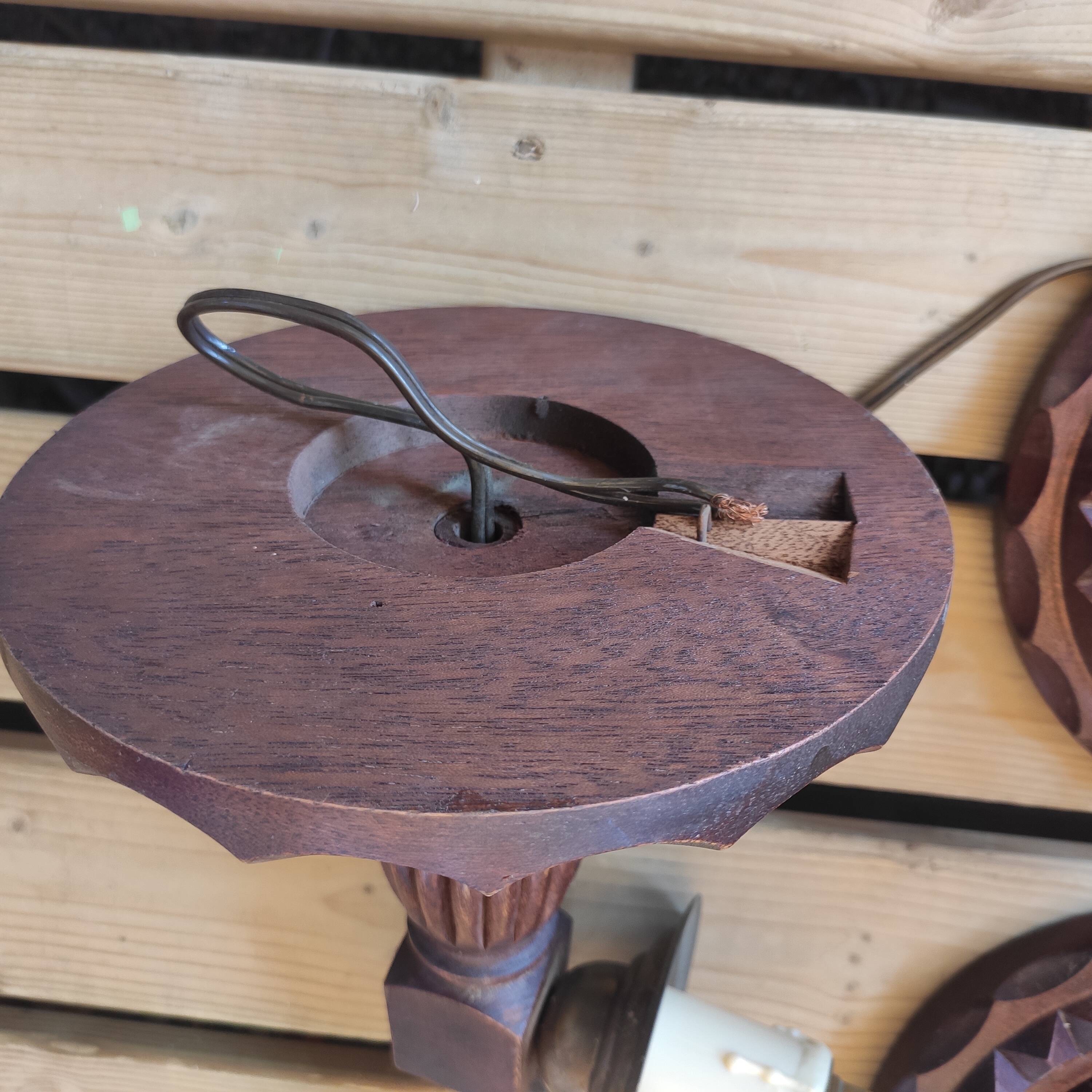 3 vintage wooden wall lights 1970