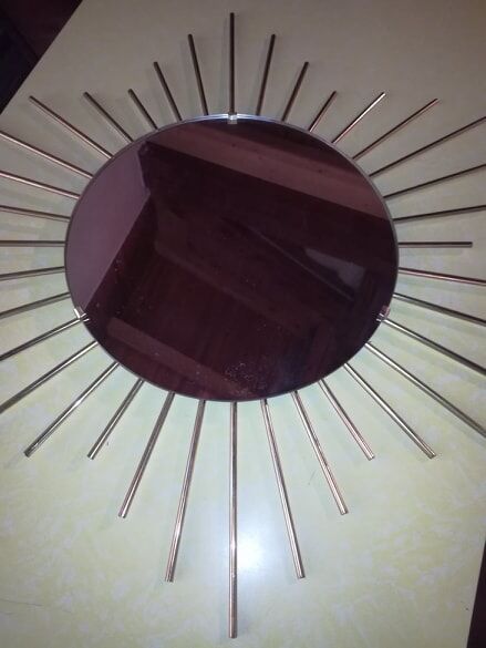1960s Brass sun mirror 67cm