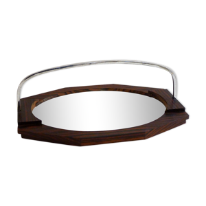 plateau art Déco miroir & ébène de macassar