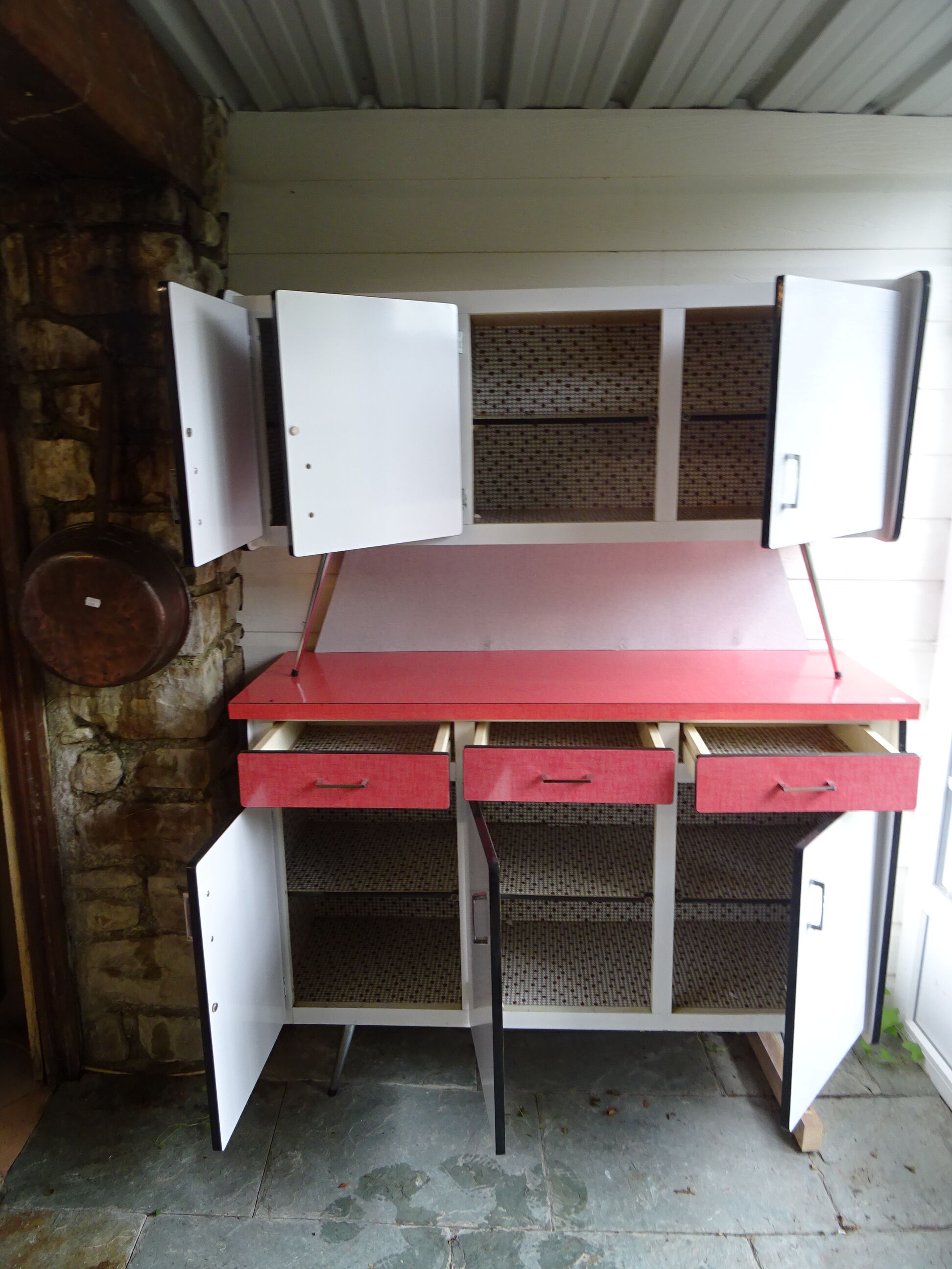 Red formica buffet