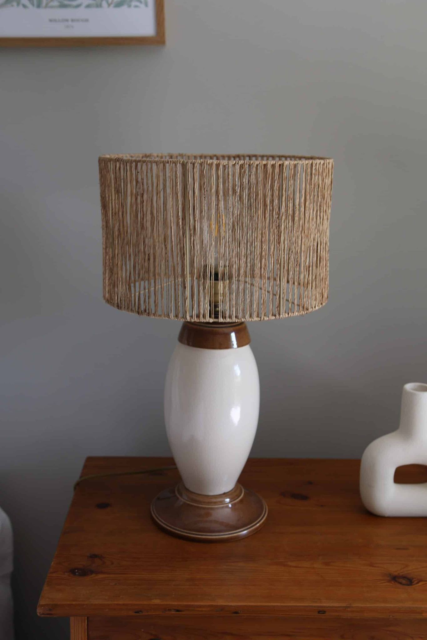 Lampe à poser en céramique craquelée, années 80