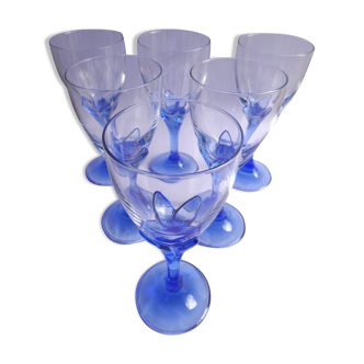 Blue tulip water glasses