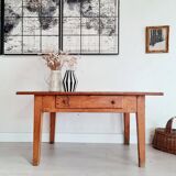 Low farm table with drawer