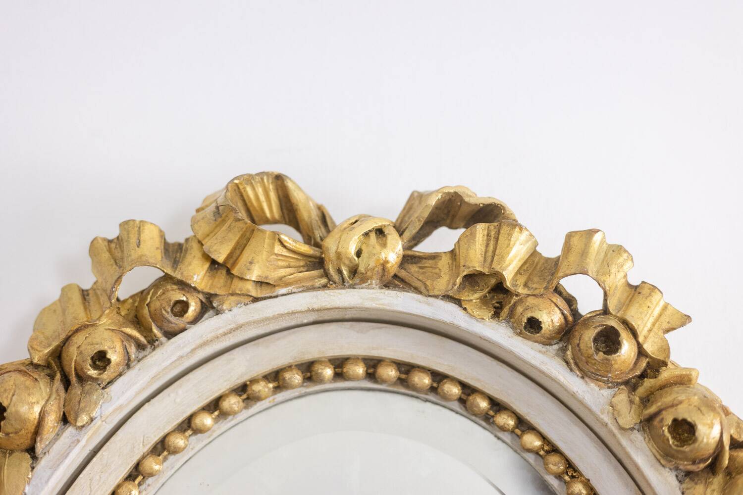 Louis XVI style gilded and lacquered wood console. Circa 1900.