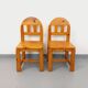 Paire de chaises vintage en pin des années 70 80