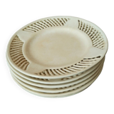 6 18th century dessert plates