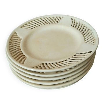 6 assiettes dessert 18eme