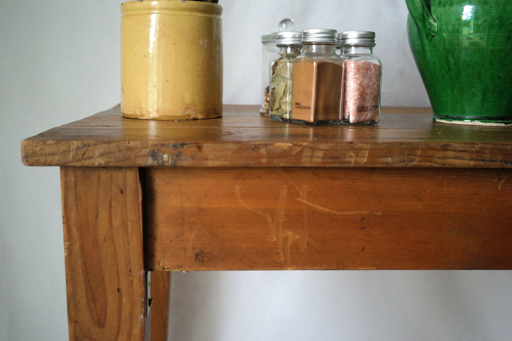 Farmhouse side table in old wood