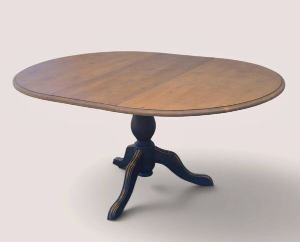 Table ronde extensible à pied central  – Esprit campagne chic