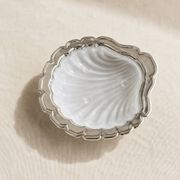 Vintage shell butter dish Made in France – moulded glass