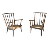 Pair of Baumann fan armchairs