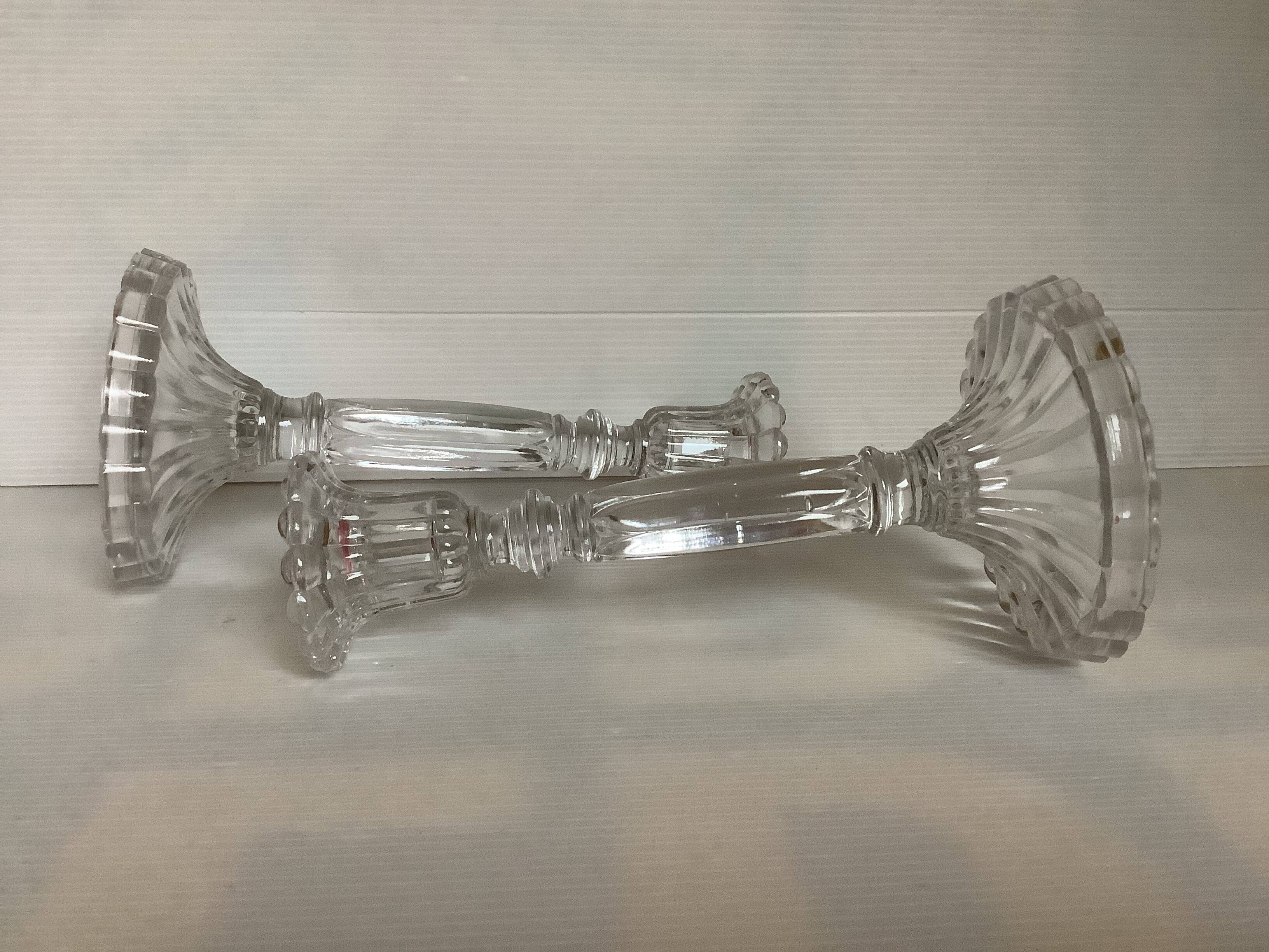 Pair of candlesticks Val Saint Lambert Belgium