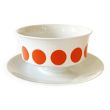 Schirnding Bavaria porcelain sauce boat with orange dots, 1970s
