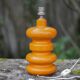 Bedside lamp, vintage table lamp, orange ceramic lamp with plastic lampshade, 70's