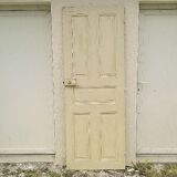 Old interior door wood painted vintage porcelain handle N°3