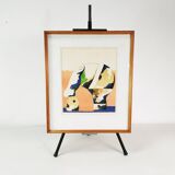 Horst Antes litografia “Portret głowy w kolorze”, Niemcy lata 70.