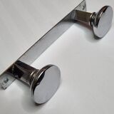 Coat rack in chrome metal art deco style, 2 hooks, 25 cm