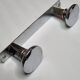 Coat rack in chrome metal art deco style, 2 hooks, 25 cm