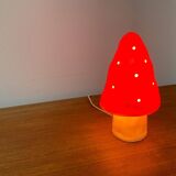 Postmodern plastic mushroom table lamp by Heico.