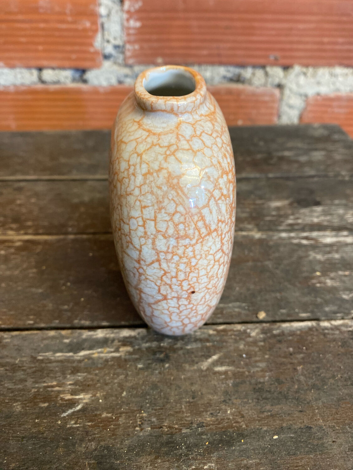 Vintage 1970s Beige and Gold Ceramic Vase by Dr Pierre Ricaud