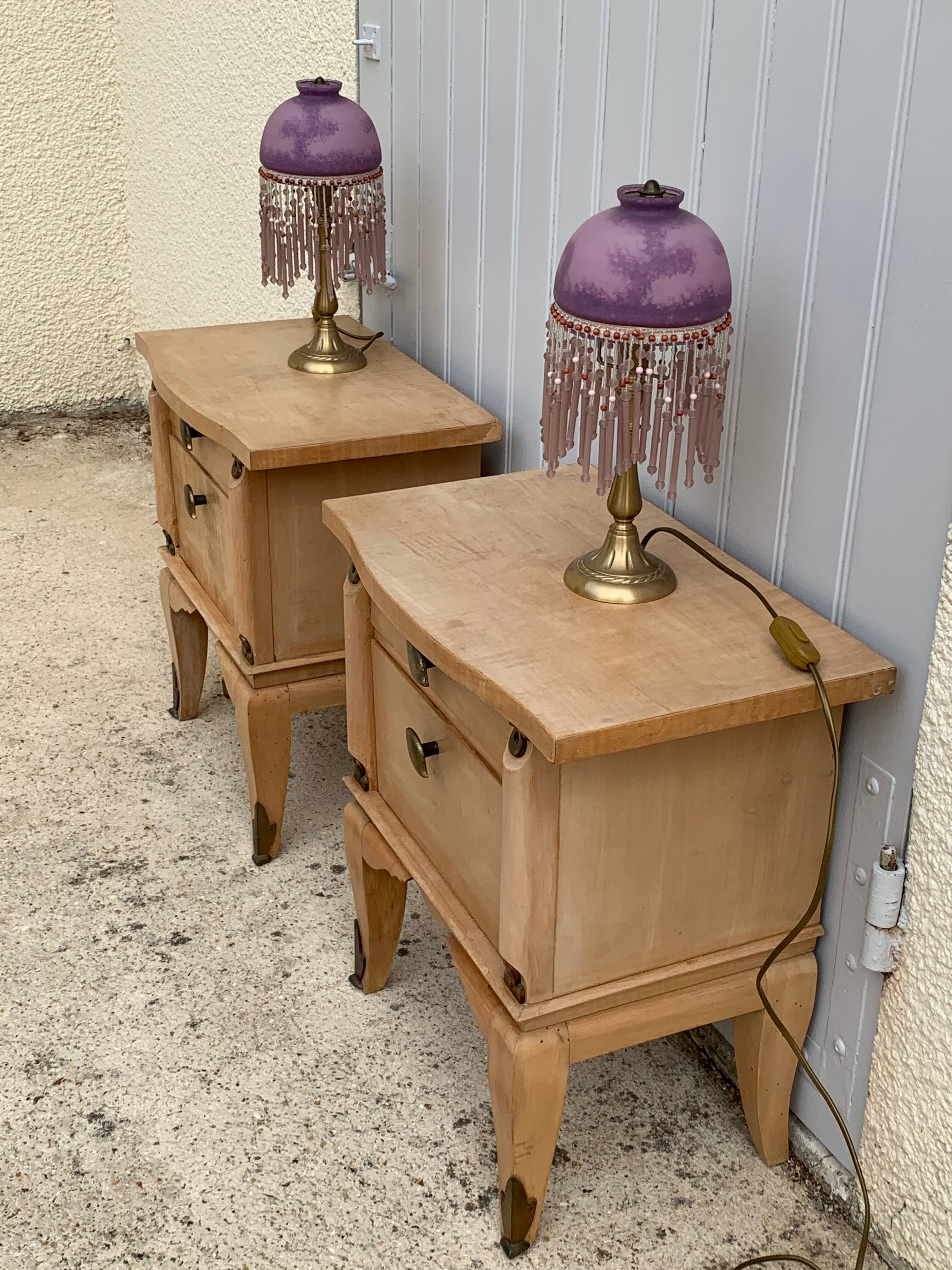 Pair of pampille bedside lamps