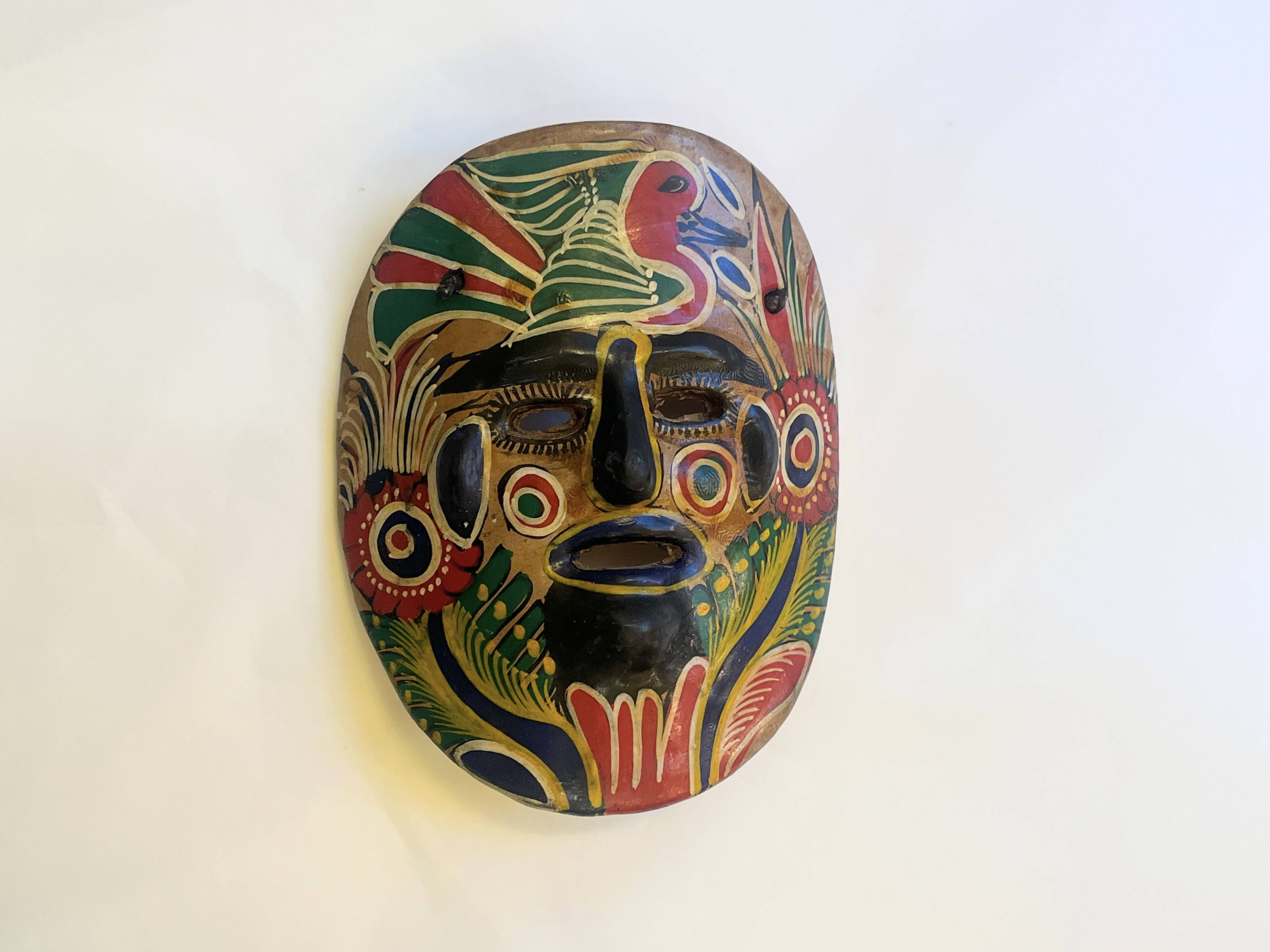 Colored terracotta mask, Mexico 1970s