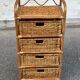 Vintage 1970s rattan and wicker chest of drawers with 4 drawers.