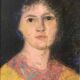 Old pastel portrait of young woman from the 1930s