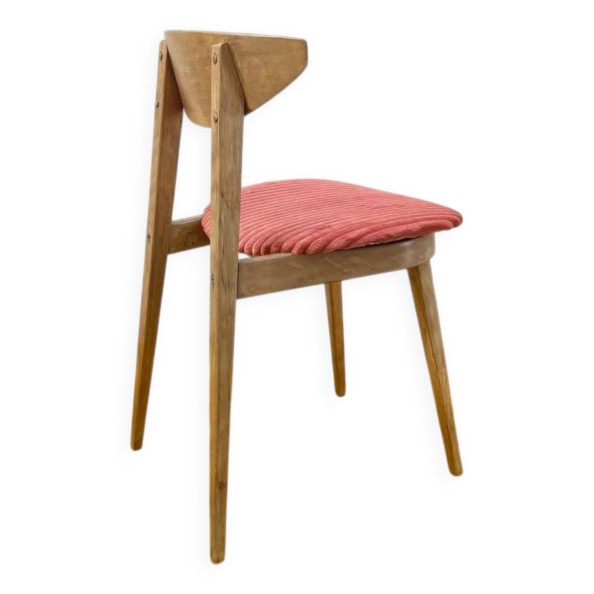 Fontania chair by Baumann – coral corduroy & bent beech