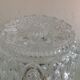 Pair of cylindrical structured glass ceiling lights / vintage 60s-70s