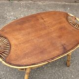 Rattan and bamboo coffee table 1960