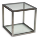 Table basse cubique vintage des années 1960 en verre et métal, Italie