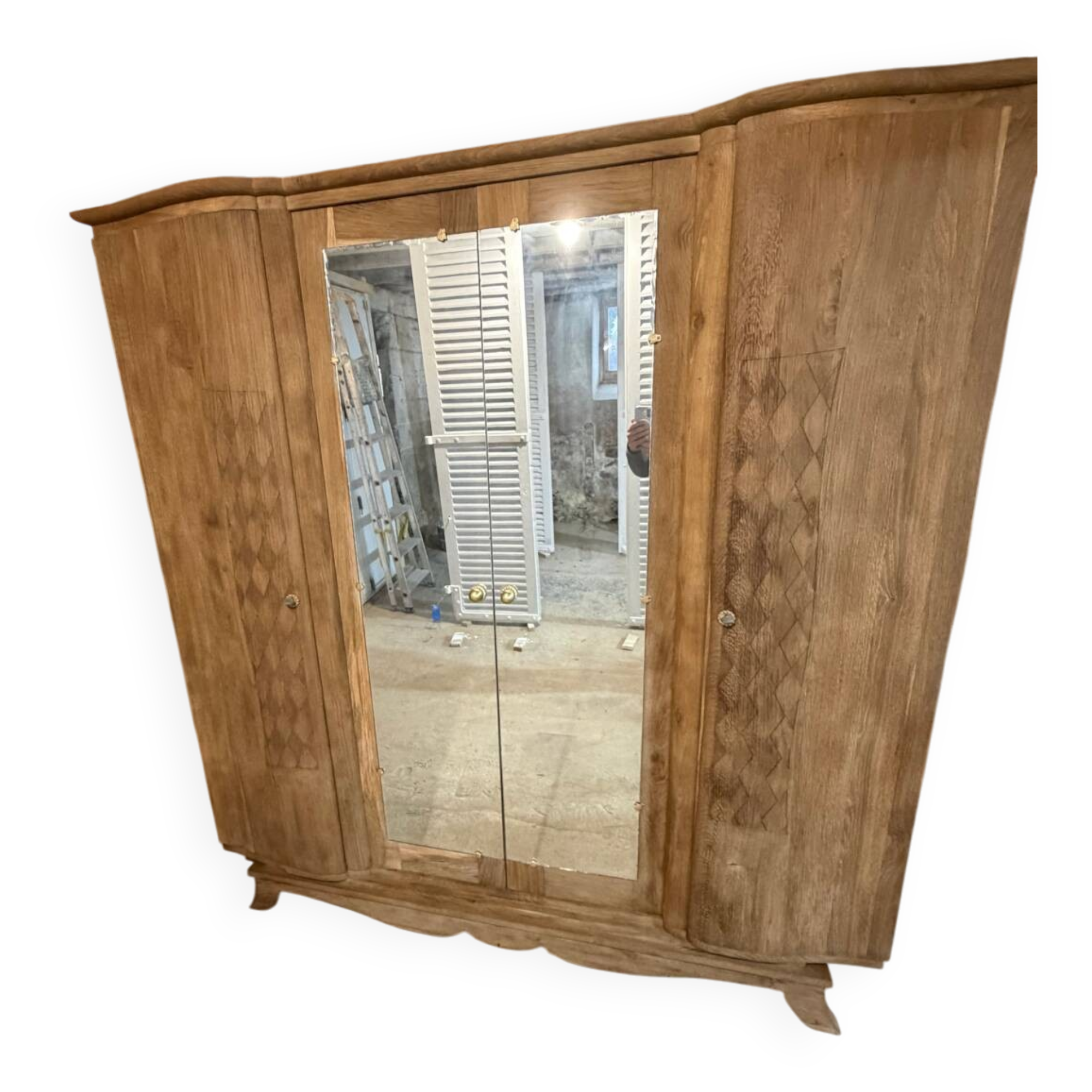 Art Deco Parisian wardrobe in natural wood