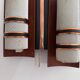 Simple mid-century wall light in metal, wooden and copper base, 1960s, Germany.