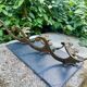 3 vintage Italian baroque brass coat hooks