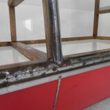 Vintage bakery display case, counter on castors 1950s