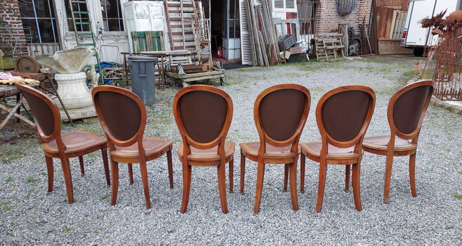 Chaises style Louis XVI en acajou x 6