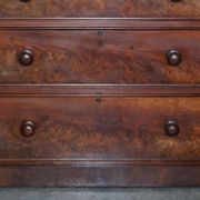Victorian commode in flame wood with four drawers