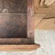 Solid oak rustic sideboard / buffet cabinet with carved details