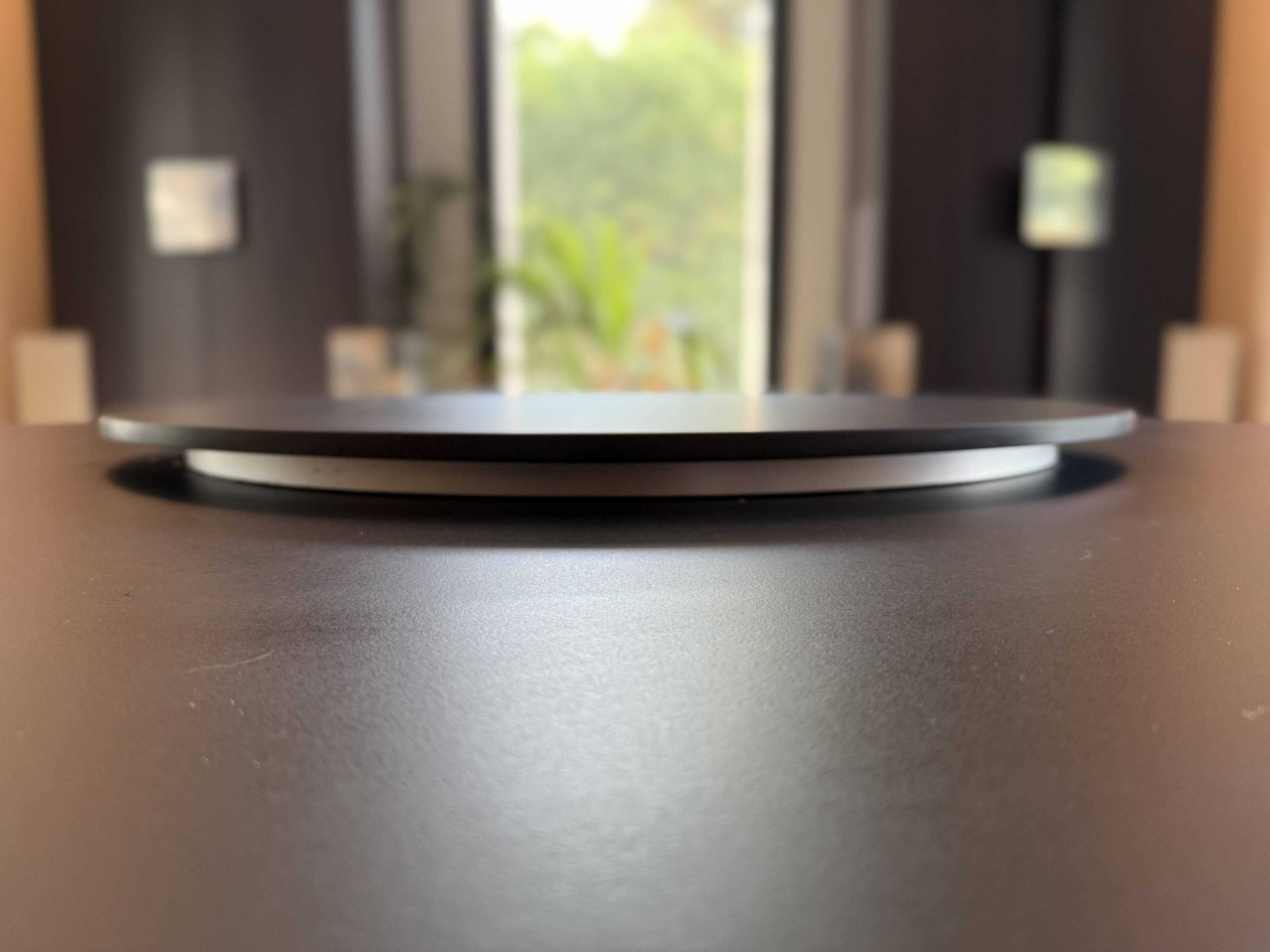 Round table colico matte black ceramic, matte black ash legs d160+plate 70