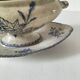 Small vegetable dish on a stand HB Choisy-le-Roi decoration Pine late 19th century