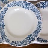 6 vintage Longchamp ironstone dessert plates, Alesia model 211226