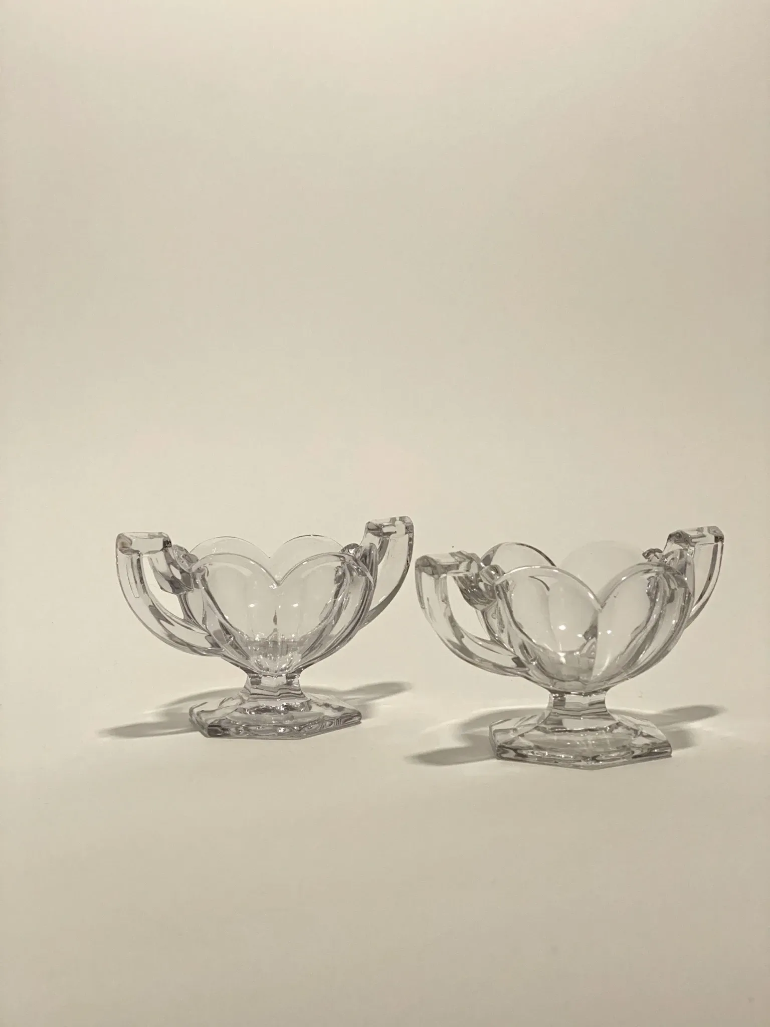 Pair of English compotiers