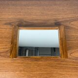 Small wooden tray and mirror, 1930-60, rounded handle