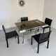 Smoked glass dining table with chrome legs, 1970s design by Roche Bobois.