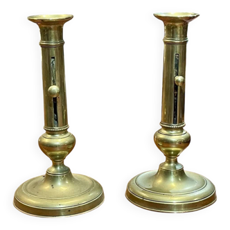 Pair of brass candlesticks from the early 20th century.